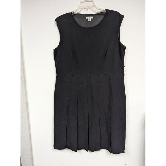 Catos Size 16 Dress Black Pleated Lined Sleeveless Womens - Picture 1 of 6